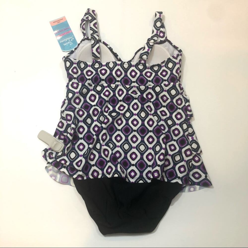 Swim Solution Tired one piece swimsuit Sz 8 - Picture 5 of 8
